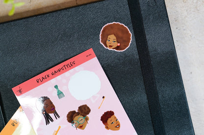 Black Girl Hairstyles Sticker Sheets - Pounded Yam Productions