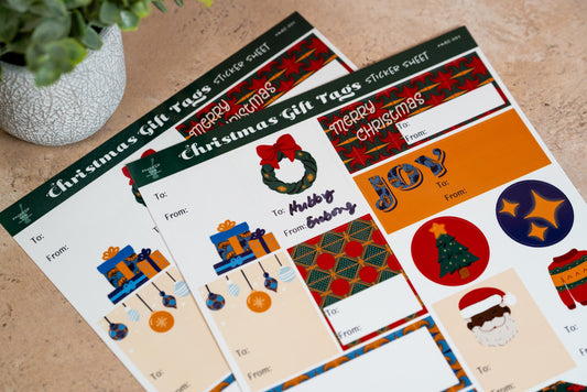 African Holiday Gift Tag Stickers