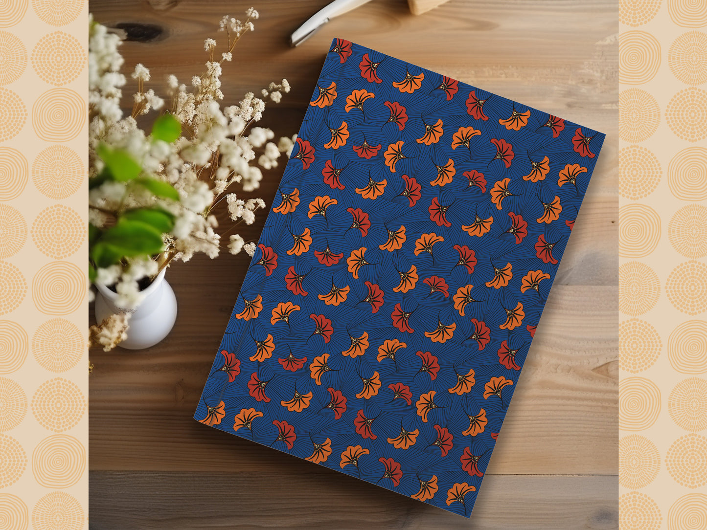 African Print Ankara Inspired Journal (Wedding Flowers A5 Lined)