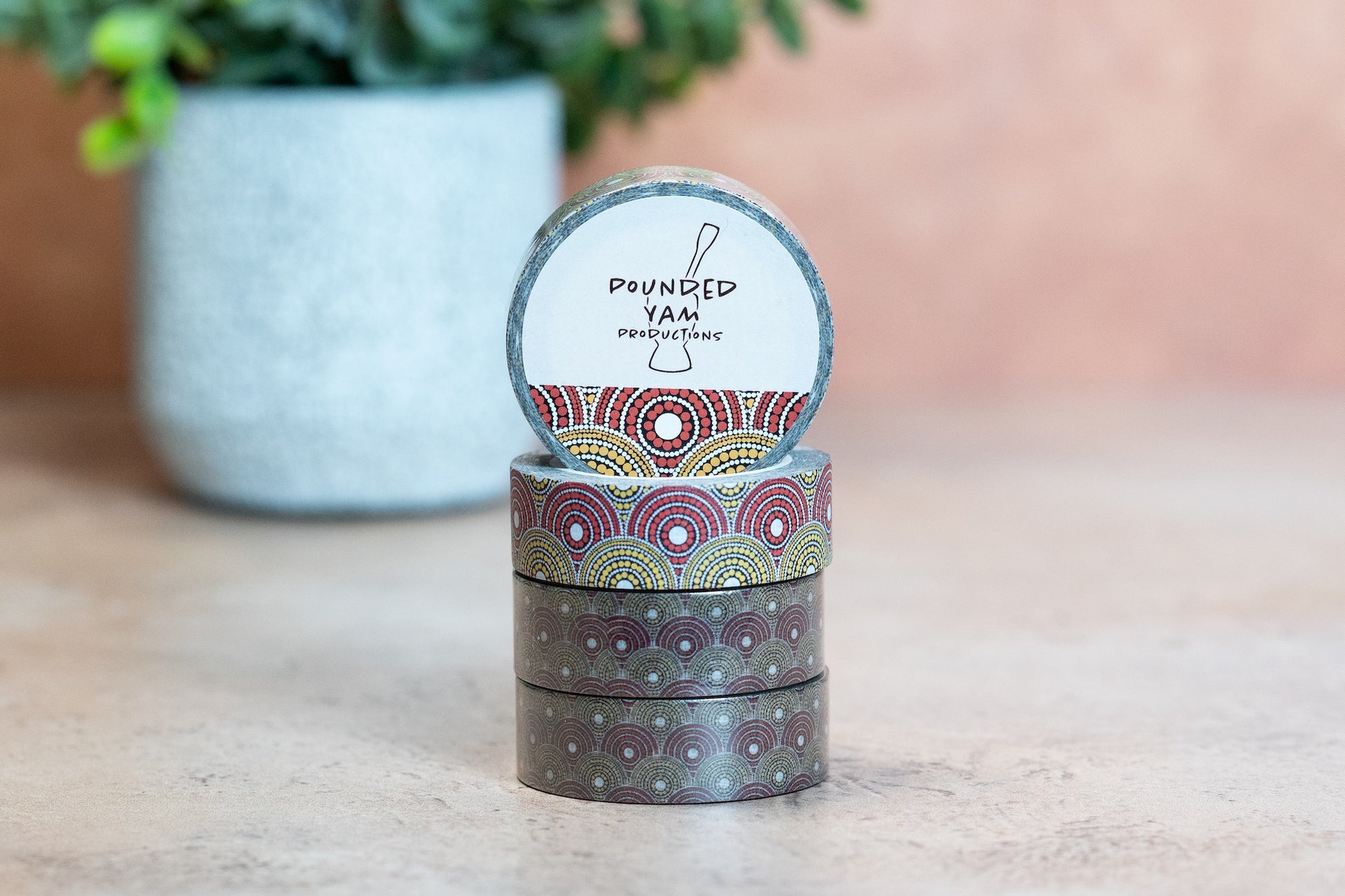 African Print Washi Tape - Red and Yellow (Ankara) - Pounded Yam Productions