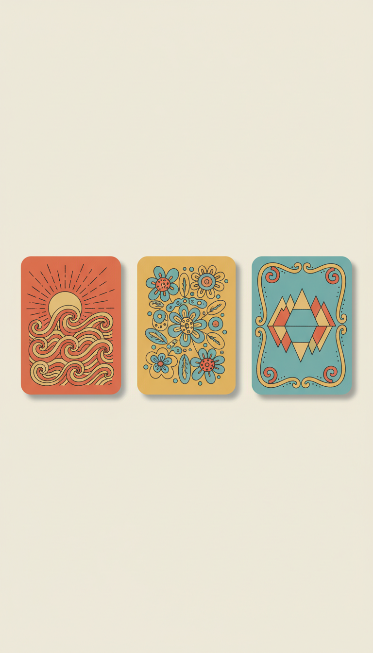 Hand-Drawn Motif Card Trio