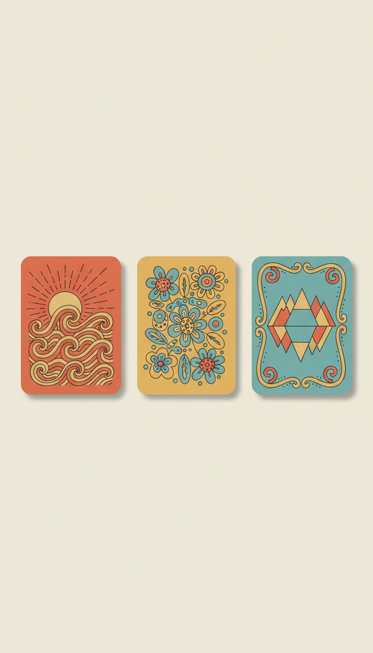 Hand-Drawn Motif Card Trio