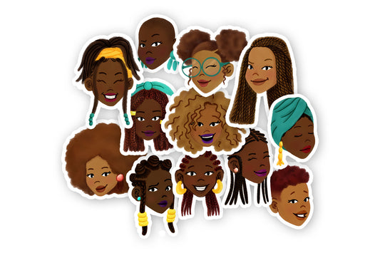 Black Girl Hairstyles Sticker Bundle