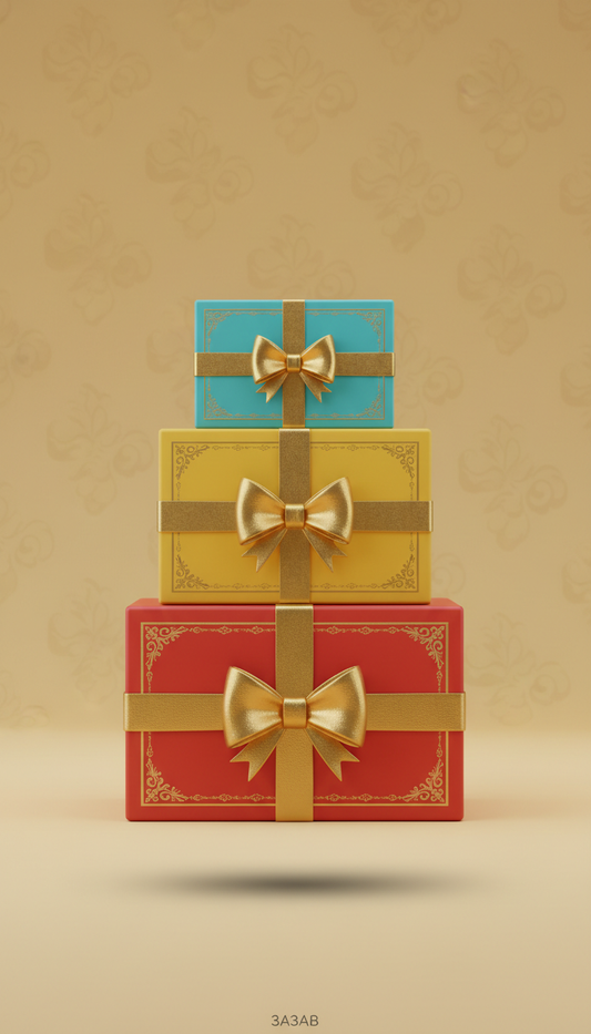 Gift Box Set With Gold Accents