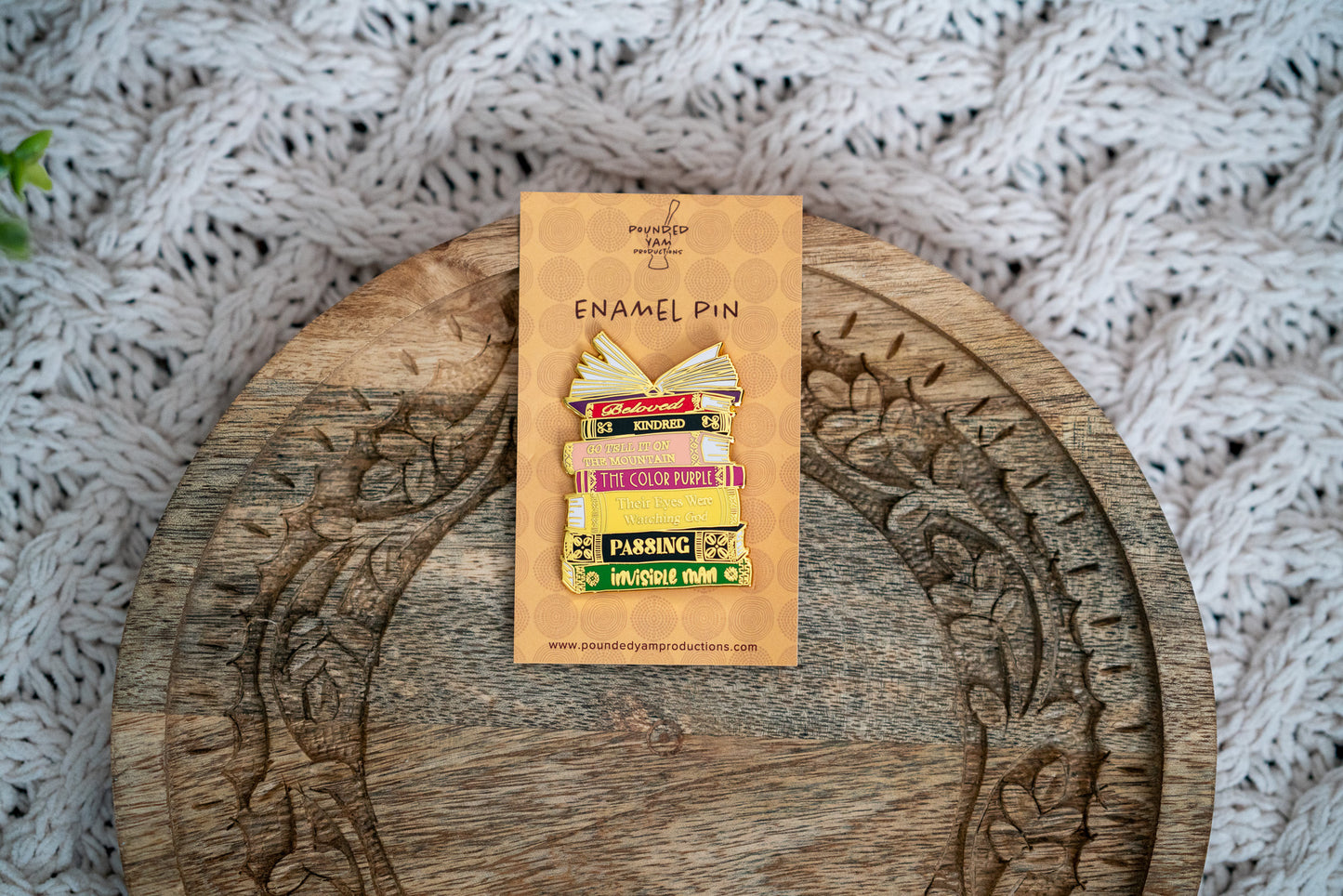 Black Literary Classics  Book Stack Pin