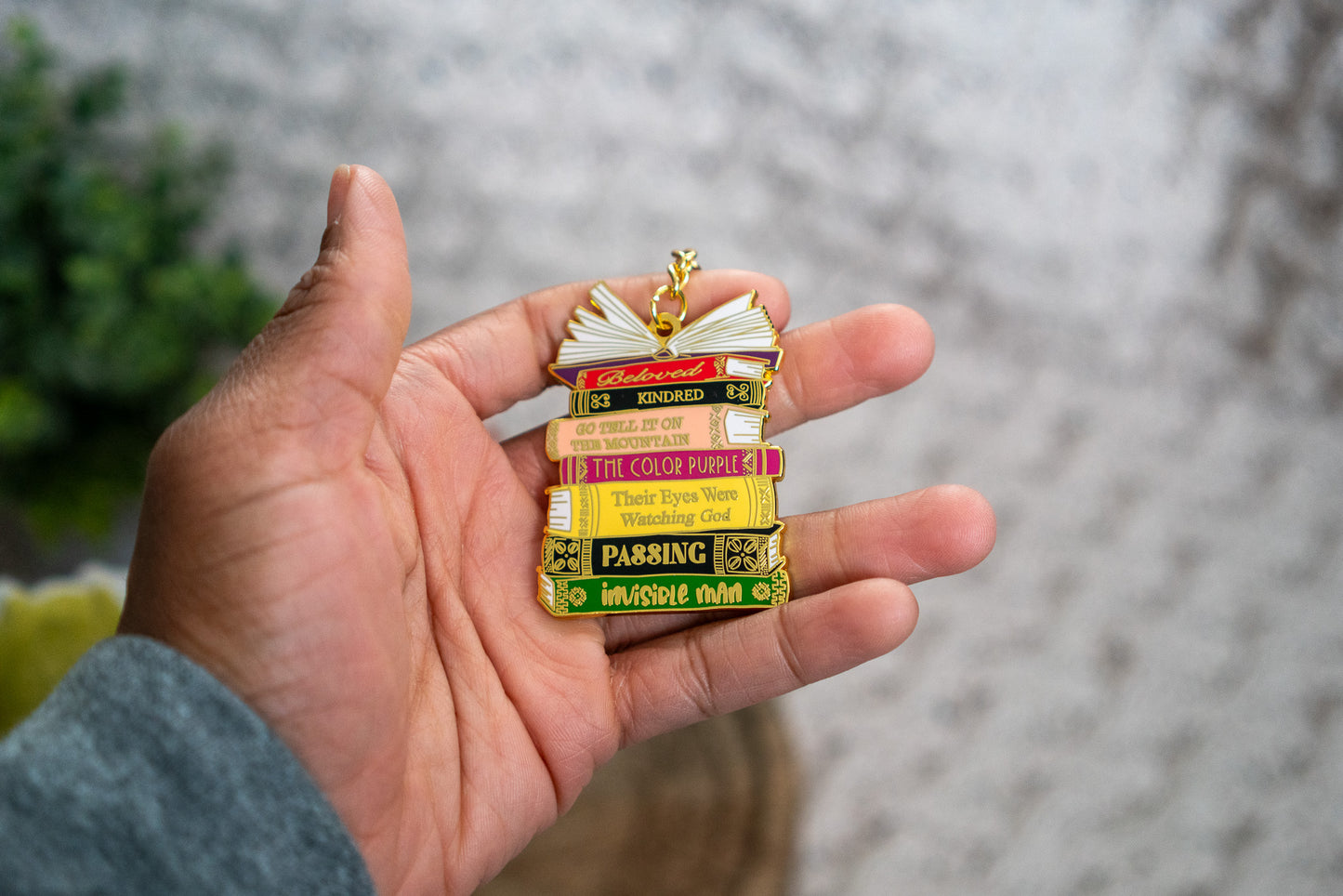 Black Literary Classics Book Stack Keychain