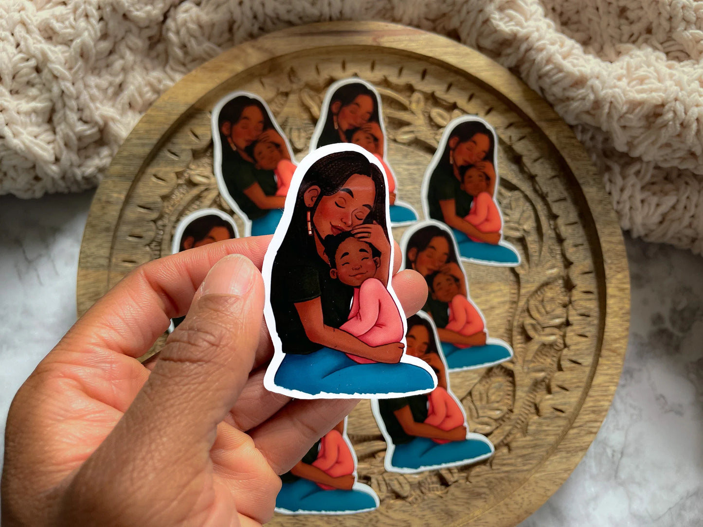 Black Mom and Daughter Sticker