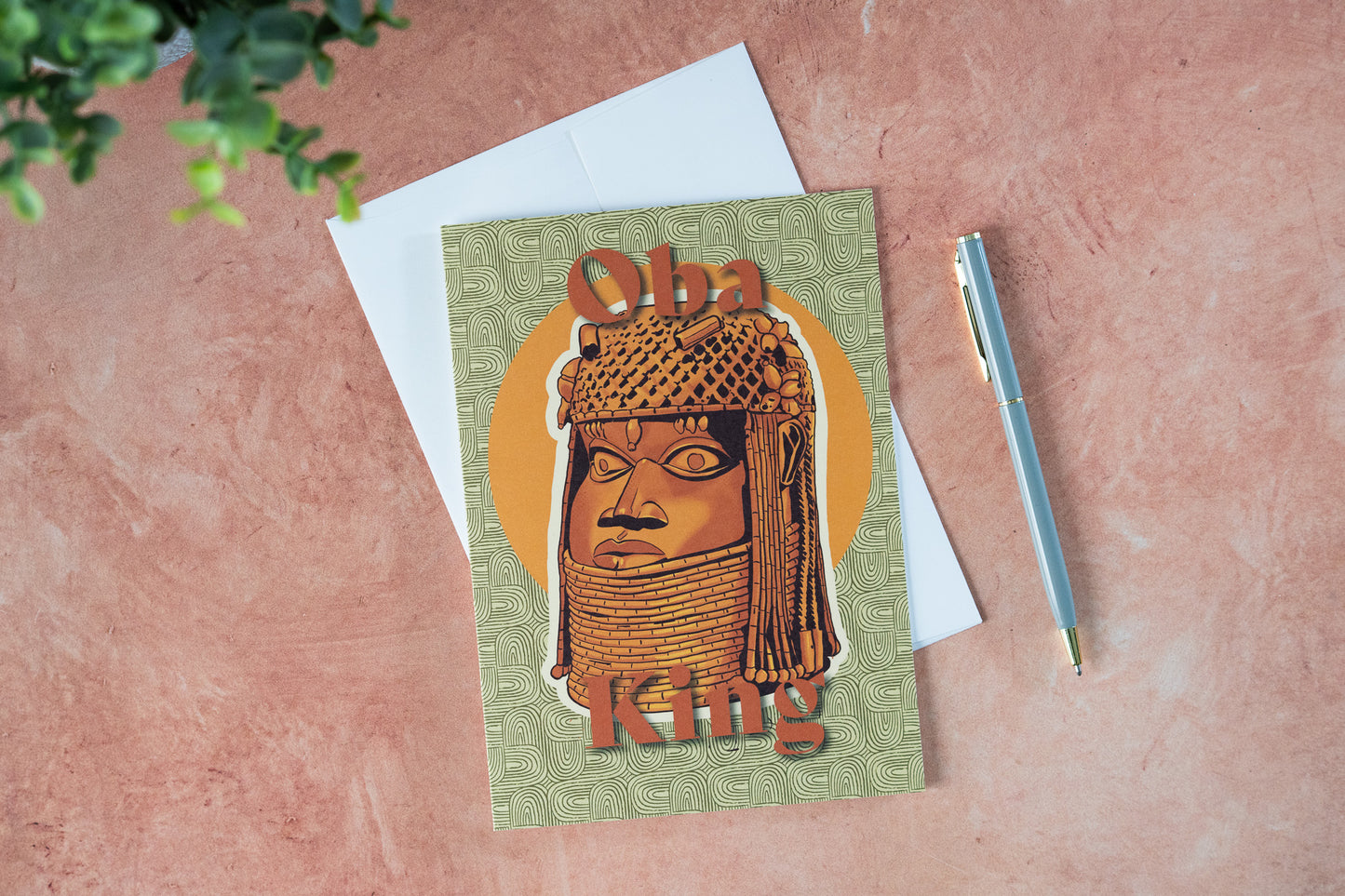 Oba King Benin Bronze Greeting Card