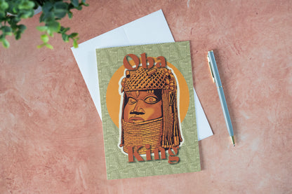 Oba King Benin Bronze Greeting Card