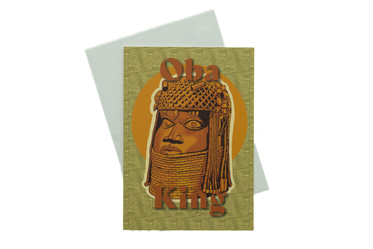 Oba King Benin Bronze Greeting Card
