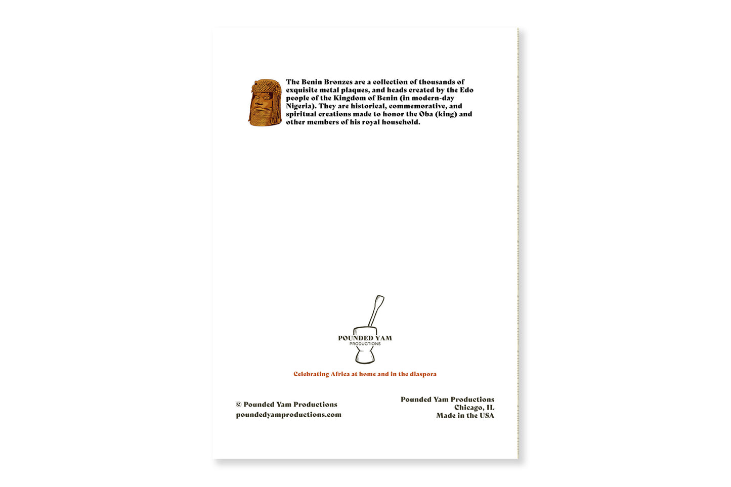 Oba King Benin Bronze Greeting Card
