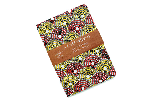 African Print Pocket Notebook - Red and Yellow (Ankara)