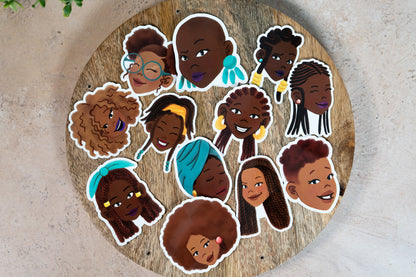 Black Girl Hairstyles Stickers: Afro