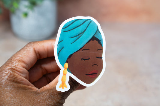 Black Girl Hairstyles Stickers: Senegalese Turban Wrap