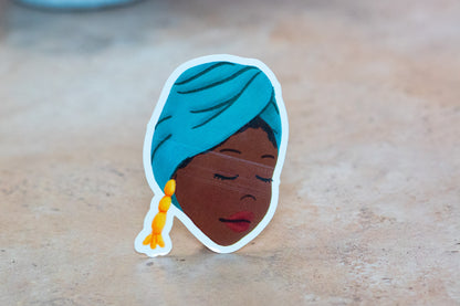 Black Girl Hairstyles Stickers: Senegalese Turban Wrap