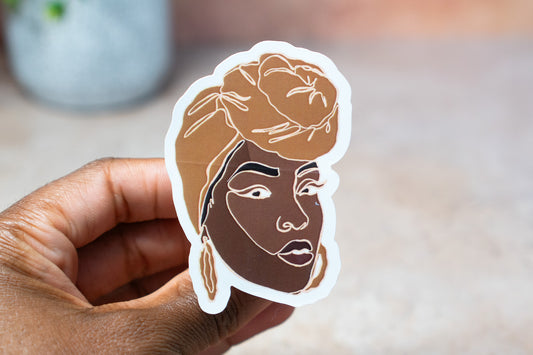 Single Line Black Women Stickers: Knot