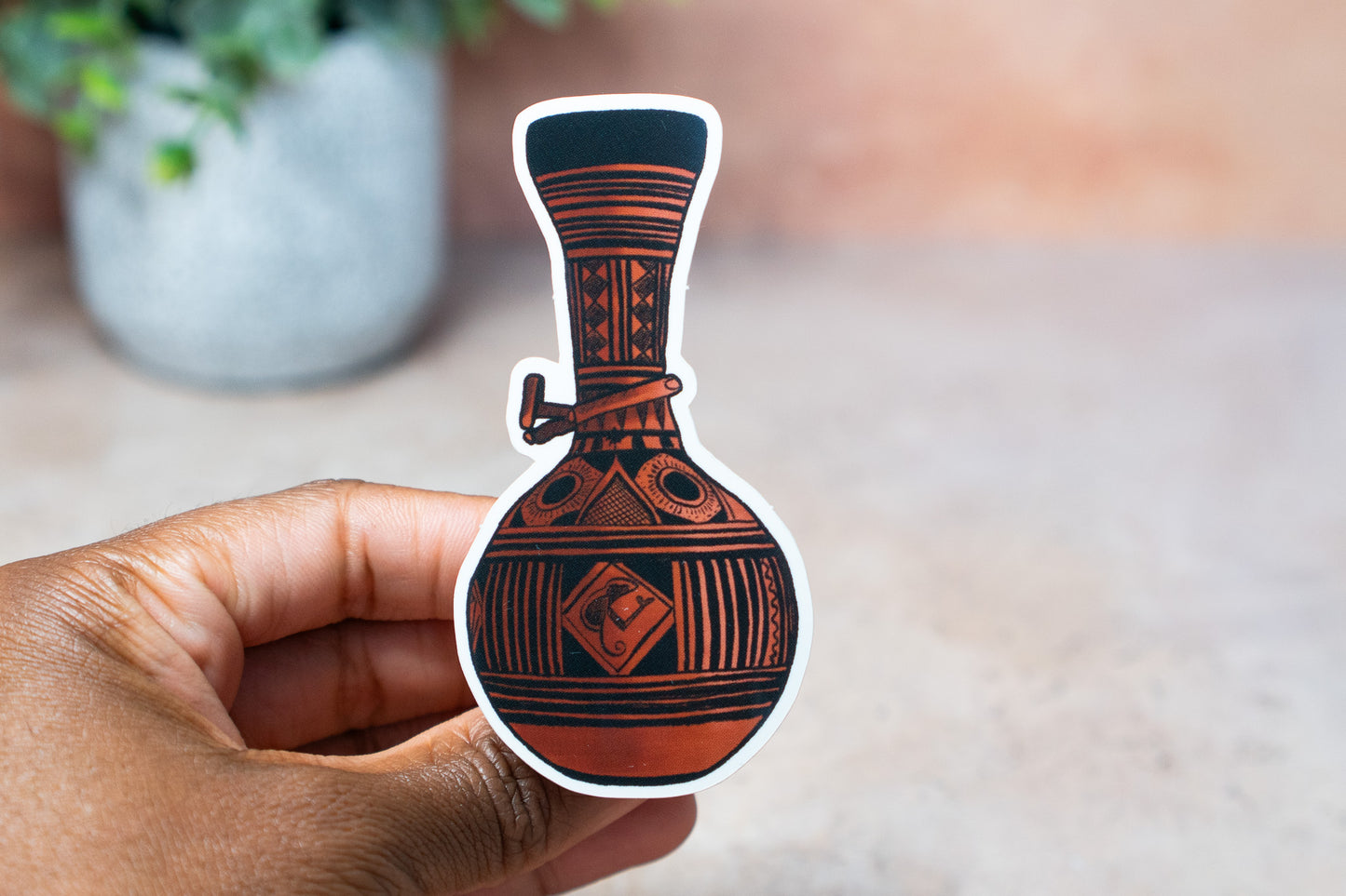 African Calabash Stickers: Red