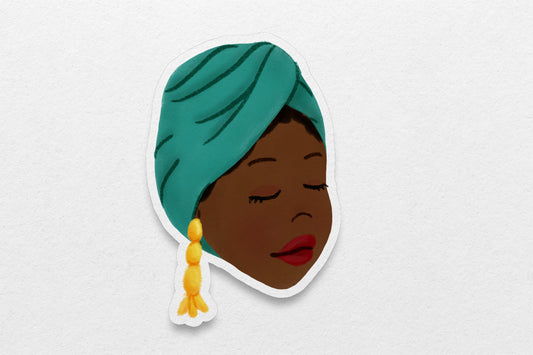 Black Girl Hairstyles Stickers: Senegalese Turban Wrap
