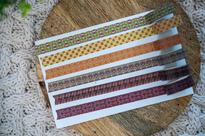 African Print Ankara Inspired Washi Tape - Red Blossom (Collection 2) - Pounded Yam Productions