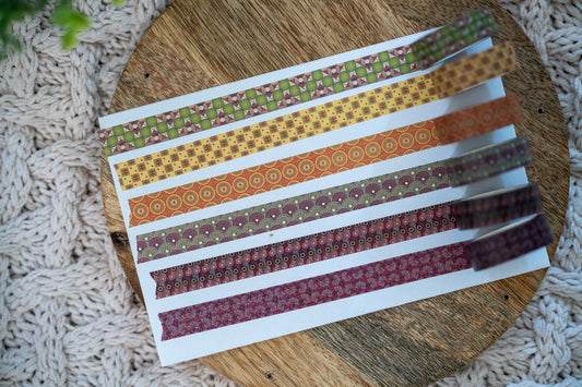 African Print Ankara Inspired Washi Tape - Red Blossom (Collection 2) - Pounded Yam Productions